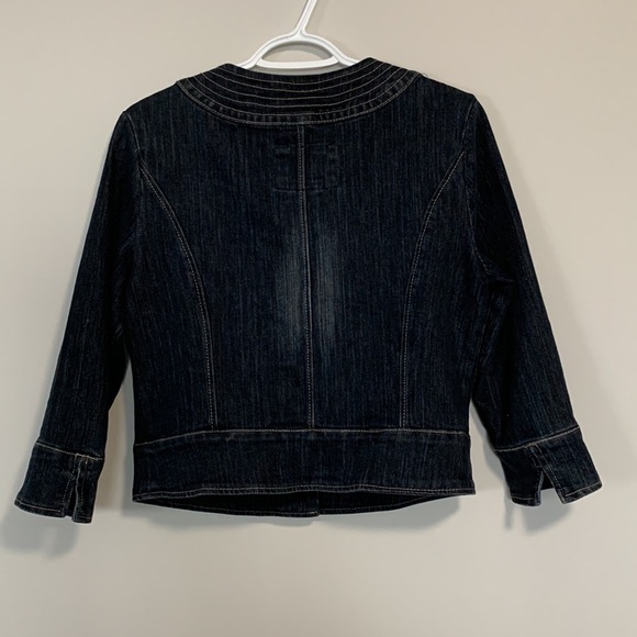 Vintage Live a Little Crop Jean Jacket Size Small - Picture 2 of 10